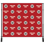 Custom 10' X 8' Backdrop - Red Background - Custom Logo