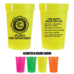 Imprinted 17 oz Neon Asst. Stadium Cups - 2024 Theme Logo