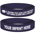 Custom Awareness bands Navy Blue - Smoke Alarm Mes