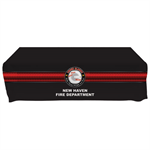 Imprinted Black 8' Tablecloth - 2024 Theme Logo