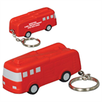 Imprinted Fire Truck Key Chain Stress Reliever