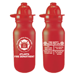 Imprinted 20 oz Red Bike Bottle w/ Fire Hat Lid - 2023 Theme