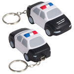 Imprinted Police Car Key Chain Stress Reliever