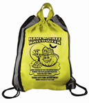 Imprinted Yellow Drawstring Backpacks - Halloween Pumpkin