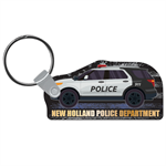 Imprinted Full Color Polive SUV Keytag - Thin Blue Line Flag