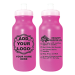 Imprinted 20 oz Pink Glow Bike Bottle - Custom Logo