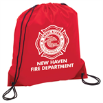 Imprinted Red Cinch Backpack - 2024 Theme Logo