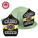 Imp. Glow Fire Hats - Turnout Coat / Yellow Stripe Shield