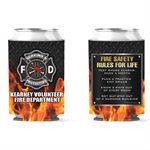 Custom 12 oz Can Hugger - Flames w/ Maltese Cross