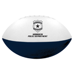 Imprinted Navy Blue / White Foam Football - Serve & Protect Logo