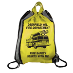 Imprintedd Yellow Drawstring Backpack - Fire Truck