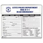 Imprinted White 5^ x 4^ Medical Emergency Magnet Pouch