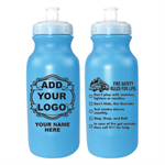 Imprinted 20 oz Blue Glow Bike Bottle - Custom Logo