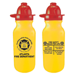 Imprinted 20 oz Yellow Bike Bottle w/ Fire Hat Lid - 2023 Theme