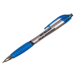 Imprinted Silver Grip Pen - Blue