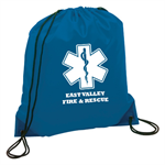 Imprinted Blue Cinch Backpack - Star Of Life