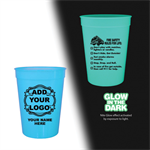 Imprinted 12 oz Blue Glow Cup - Custom Logo