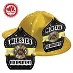 Custom Yellow Fire Hats - Turnout Coat/ Yellow Stripe Shield