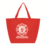 Imprinted Red Non-Woven Shopping Tote