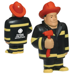 Imprinted Tall Firefighter Stress Reliever w/ Red Axe