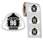 Custom Roll Stickers - White Fire Hat