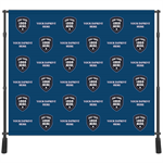 Custom 10' X 8' Backdrop - Blue Background - Custom Logo