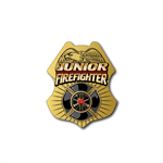 Stock Junior Firefigher Sticker Badge - Gold