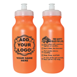 Imprinted 20 oz Orange Glow Bike Bottle - Custom Logo