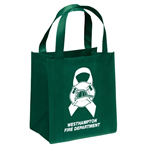 Imprinted Hunter Green Tote Bag - White Ribbon