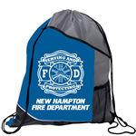 Imprinted Blue Pocket Drawstring Backpack - Serving/Protect Maltese