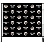 Custom 10' X 8' Backdrop - Black Background - Custom Logo